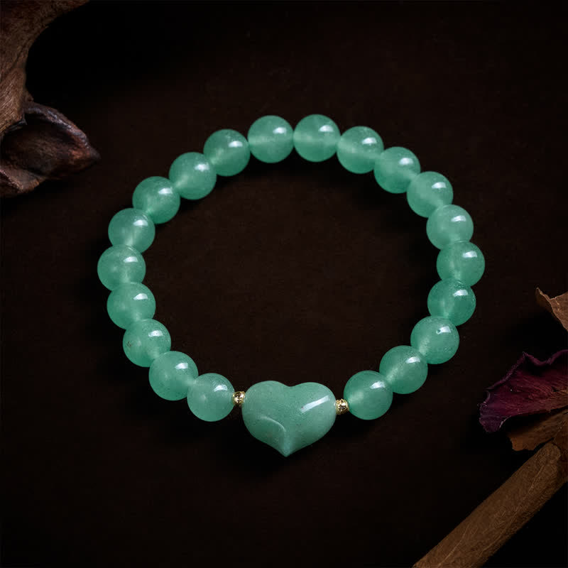 Buddha Stones Bracelet spirituel en améthyste naturelle, aventurine verte, œil de tigre et quartz fraise en forme de cœur - image 21