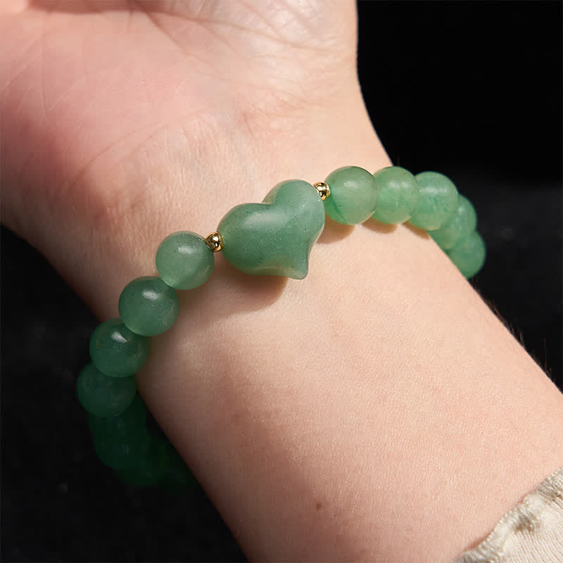 Buddha Stones Bracelet spirituel en améthyste naturelle, aventurine verte, œil de tigre et quartz fraise en forme de cœur - image 23