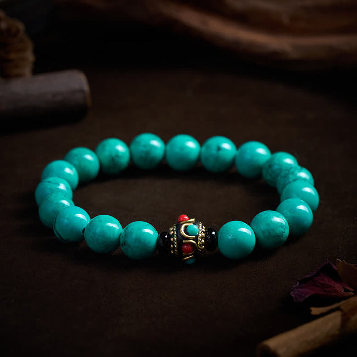 Buddha Stones Bracelet de protection en turquoise tibétaine - image 3
