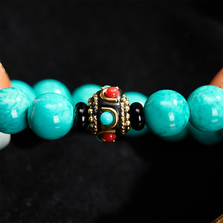 Buddha Stones Bracelet de protection en turquoise tibétaine - image 6