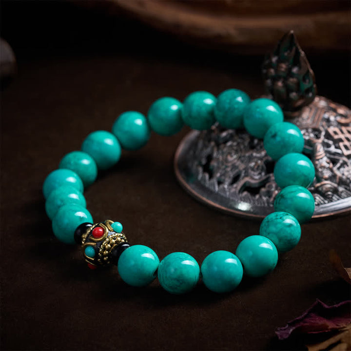 Buddha Stones Bracelet de protection en turquoise tibétaine - image 4