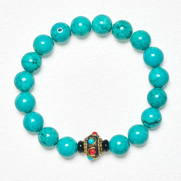 Buddha Stones Bracelet de protection en turquoise tibétaine - image 1