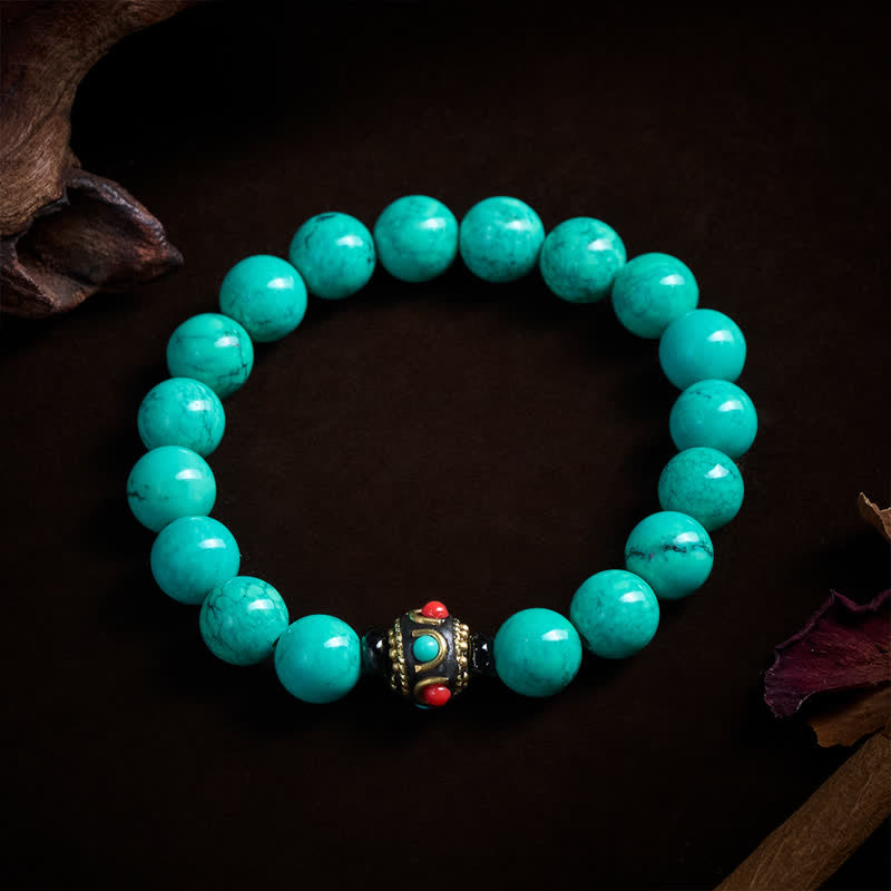 Buddha Stones Bracelet de protection en turquoise tibétaine - image 2
