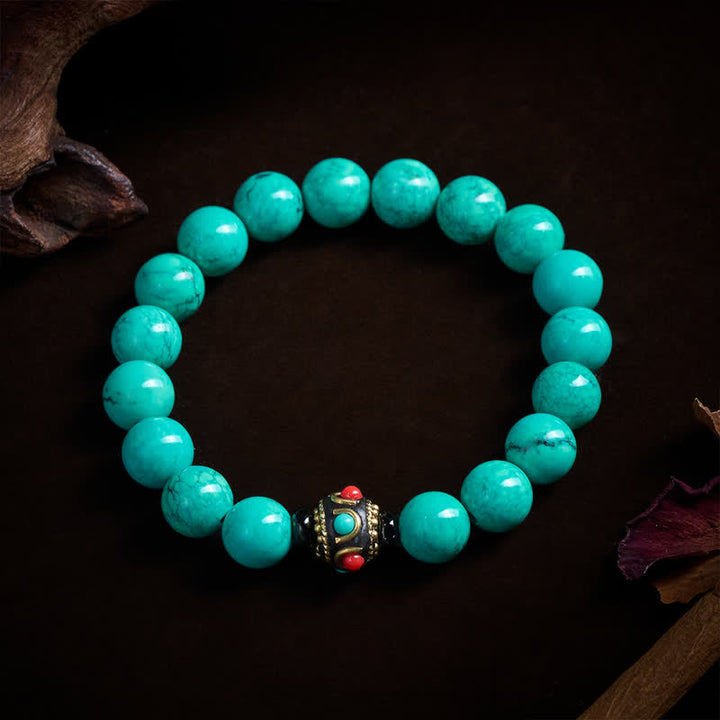 Buddha Stones Bracelet de protection en turquoise tibétaine - image 2