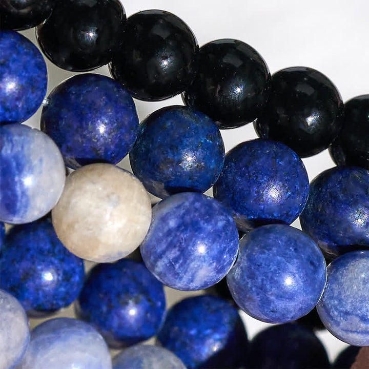 Buddha Stones Bracelet positif en perles de lazurite, lapis-lazuli, sodalite et onyx noir - image 8