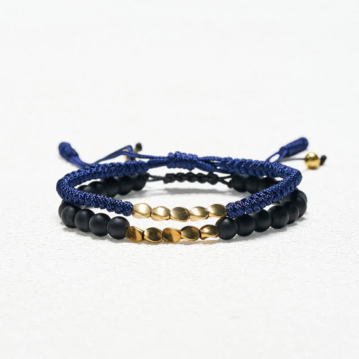 Buddha Stones Bracelet en cuivre avec 2 perles de pierre naturelle dépolie - image 7