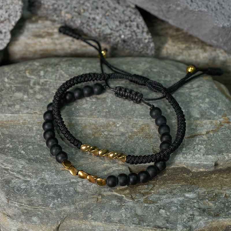 Buddha Stones Bracelet en cuivre avec 2 perles de pierre naturelle dépolie - image 12