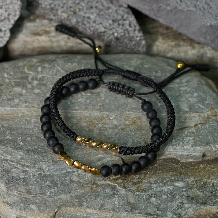 Buddha Stones Bracelet en cuivre avec 2 perles de pierre naturelle dépolie - image 12
