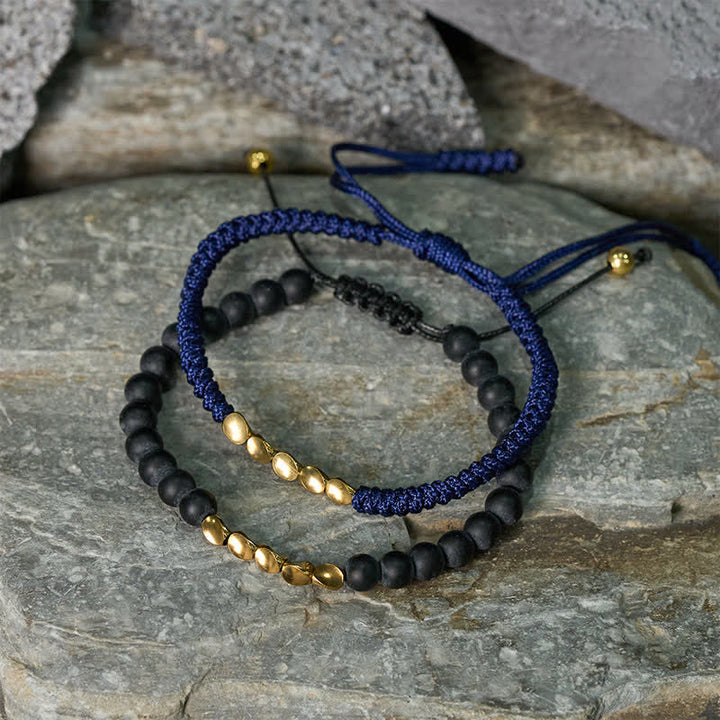 Buddha Stones Bracelet en cuivre avec 2 perles de pierre naturelle dépolie - image 8