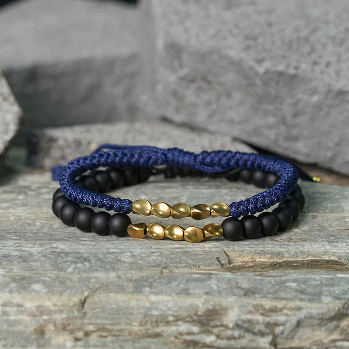 Buddha Stones Bracelet en cuivre avec 2 perles de pierre naturelle dépolie - image 6