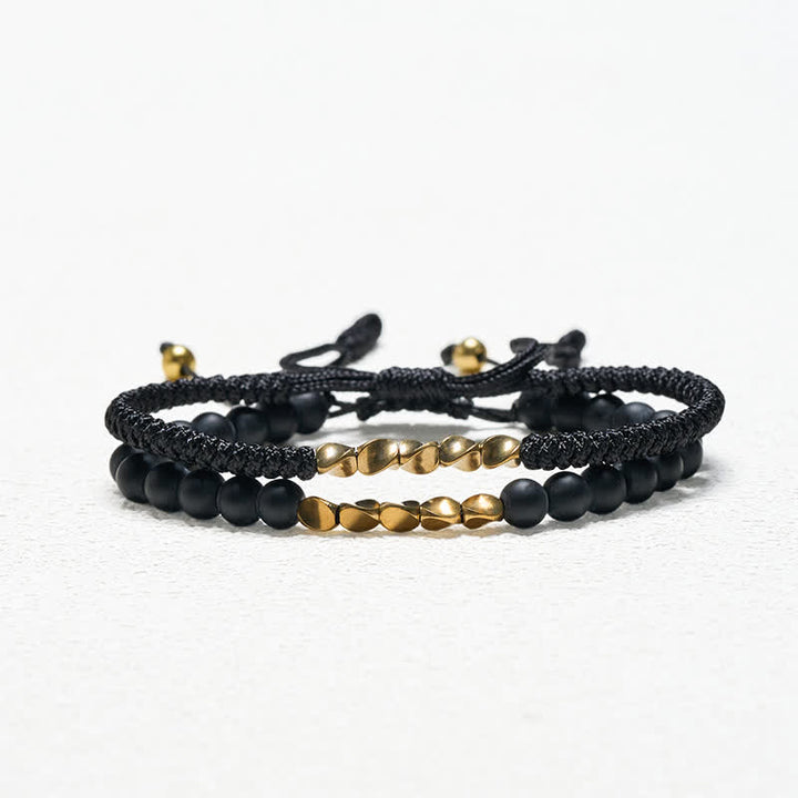 Buddha Stones Bracelet en cuivre avec 2 perles de pierre naturelle dépolie - image 11