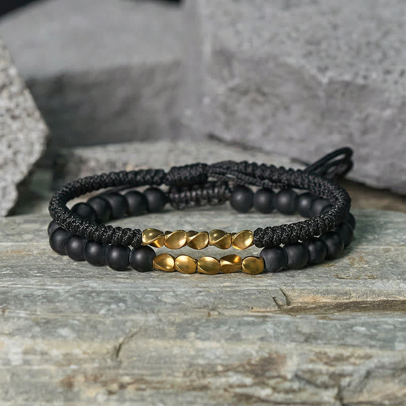 Buddha Stones Bracelet en cuivre avec 2 perles de pierre naturelle dépolie - image 10