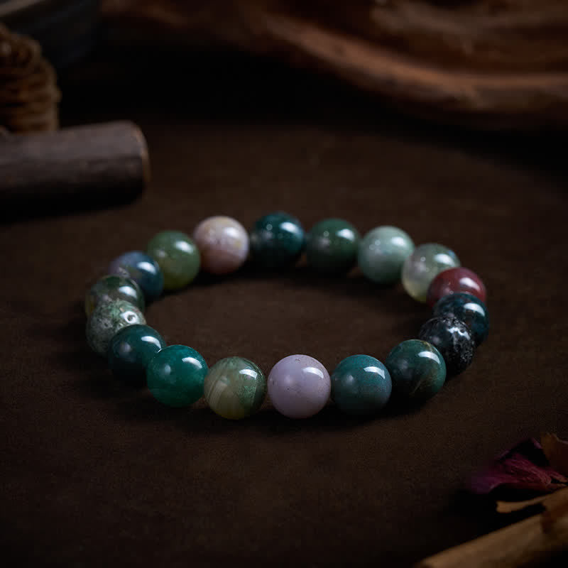 Buddha Stones Bracelet de protection et de paix en jaspe et agate, pierres naturelles et sédiments marins - image 10