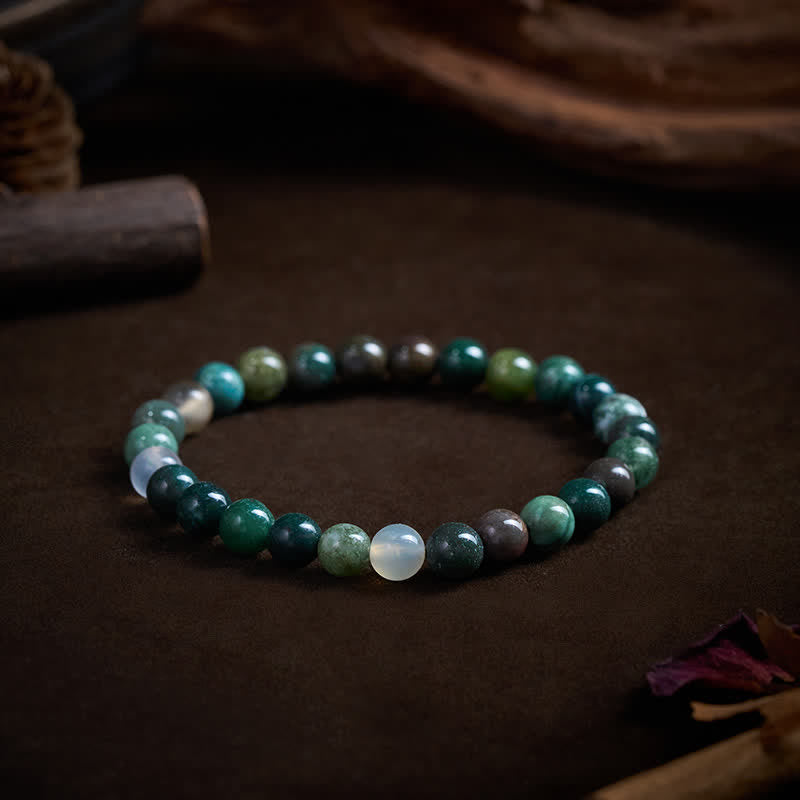 Buddha Stones Bracelet de protection et de paix en jaspe et agate, pierres naturelles et sédiments marins - image 3