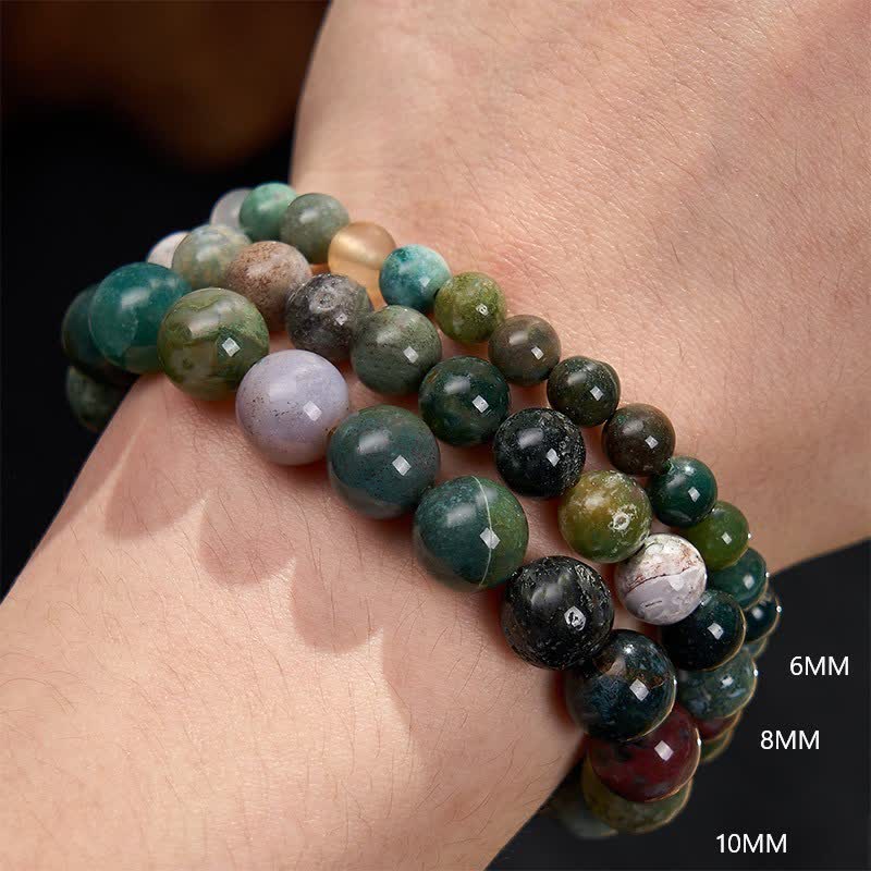 Buddha Stones Bracelet de protection et de paix en jaspe et agate, pierres naturelles et sédiments marins - image 13
