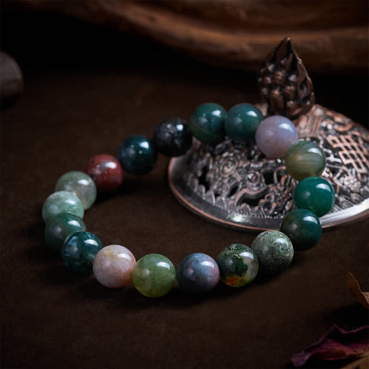 Buddha Stones Bracelet de protection et de paix en jaspe et agate, pierres naturelles et sédiments marins - image 11