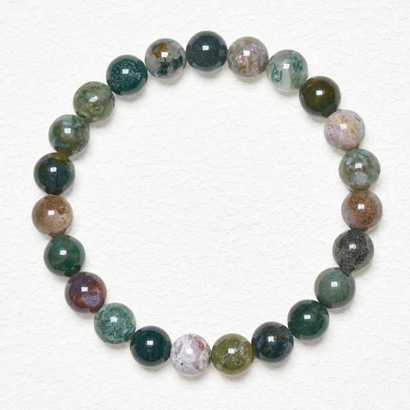 Buddha Stones Bracelet de protection et de paix en jaspe et agate, pierres naturelles et sédiments marins - image 1