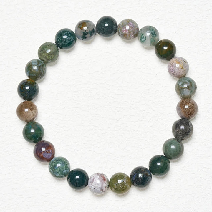 Buddha Stones Bracelet de protection et de paix en jaspe et agate, pierres naturelles et sédiments marins - image 1