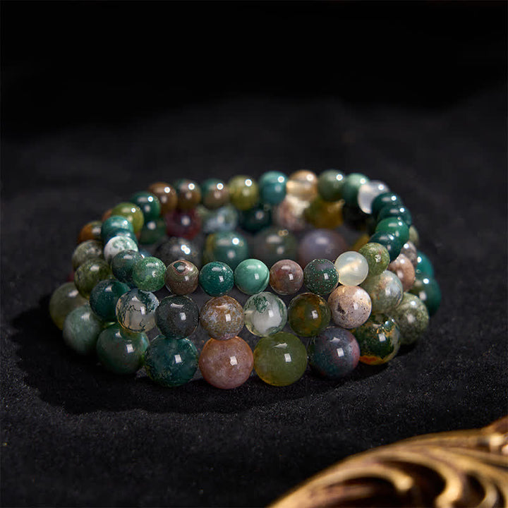 Buddha Stones Bracelet de protection et de paix en jaspe et agate, pierres naturelles et sédiments marins - image 12