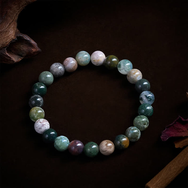 Buddha Stones Bracelet de protection et de paix en jaspe et agate, pierres naturelles et sédiments marins - image 6