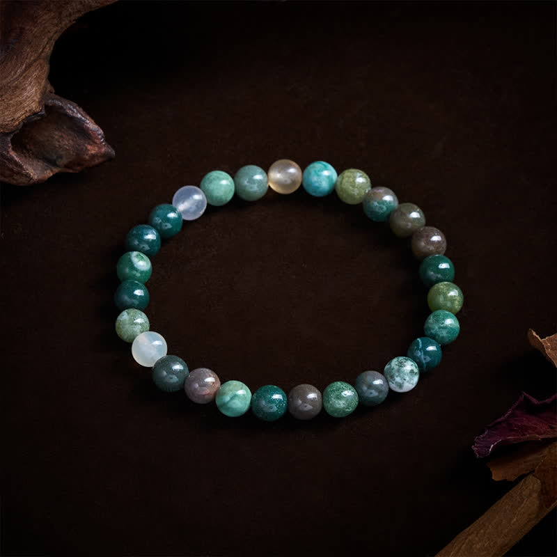 Buddha Stones Bracelet de protection et de paix en jaspe et agate, pierres naturelles et sédiments marins - image 2