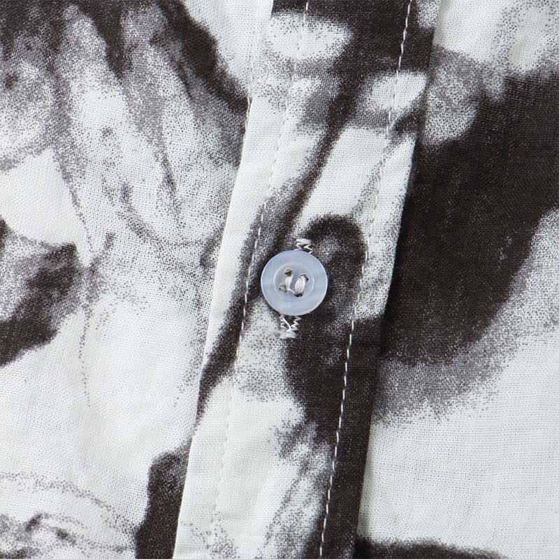 Buddha Stones Chemises à manches courtes pour hommes, imprimées à l'encre, style décontracté d'été, boutonnées - image 5