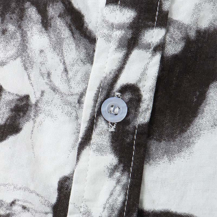 Buddha Stones Chemises à manches courtes pour hommes, imprimées à l'encre, style décontracté d'été, boutonnées - image 5