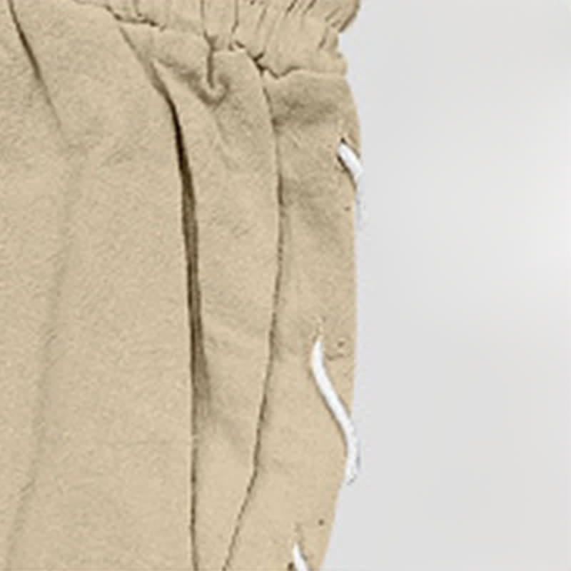 Short bermuda d'été décontracté à cordon de serrage et fente latérale, couleur unie, avec poches, Buddha Stones. - image 6