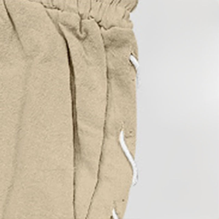 Short bermuda d'été décontracté à cordon de serrage et fente latérale, couleur unie, avec poches, Buddha Stones. - image 6