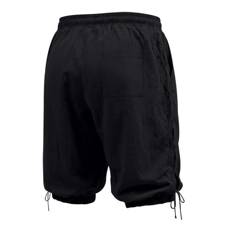 Short bermuda d'été décontracté à cordon de serrage et fente latérale, couleur unie, avec poches, Buddha Stones. - image 11