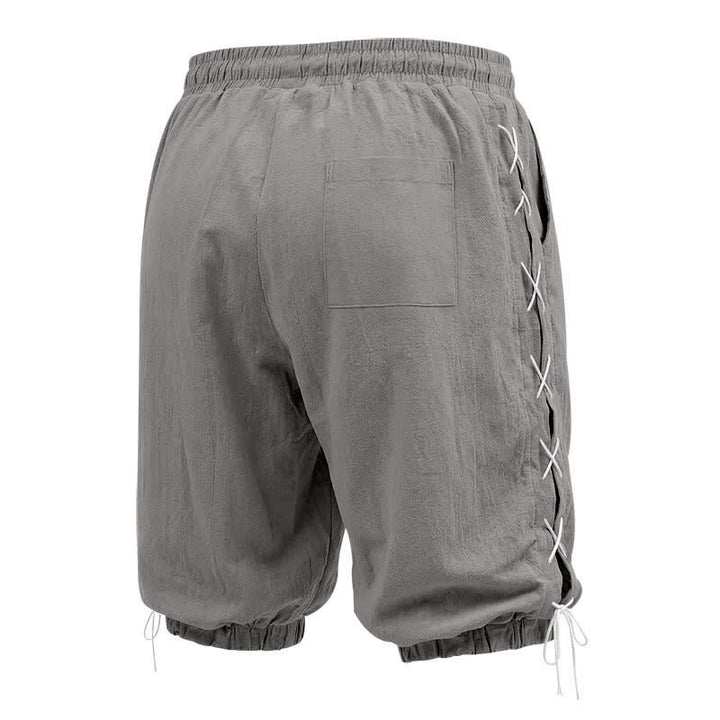 Short bermuda d'été décontracté à cordon de serrage et fente latérale, couleur unie, avec poches, Buddha Stones. - image 37