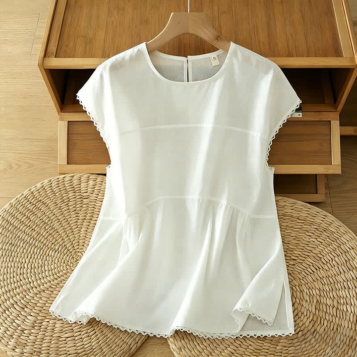 Buddha Stones T-shirt débardeur d'été décontracté à col rond et manches courtes pour femme - image 15