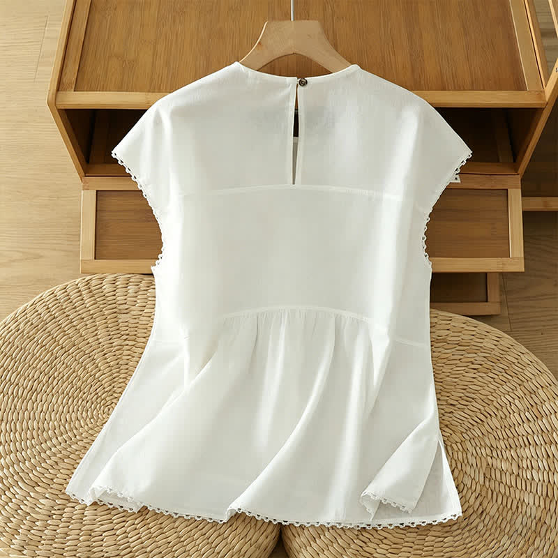 Buddha Stones T-shirt débardeur d'été décontracté à col rond et manches courtes pour femme - image 16