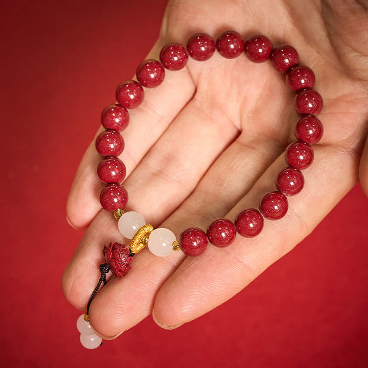 Buddha Stones Bracelet d'illumination Lotus en cinabre - image 11
