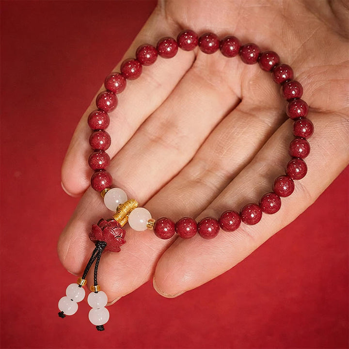 Buddha Stones Bracelet d'illumination Lotus en cinabre - image 3