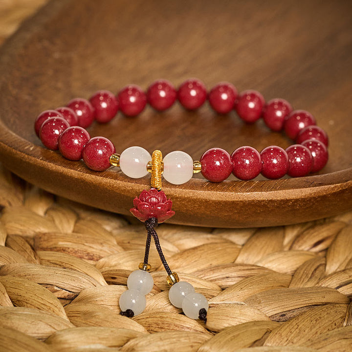 Buddha Stones Bracelet d'illumination Lotus en cinabre - image 10