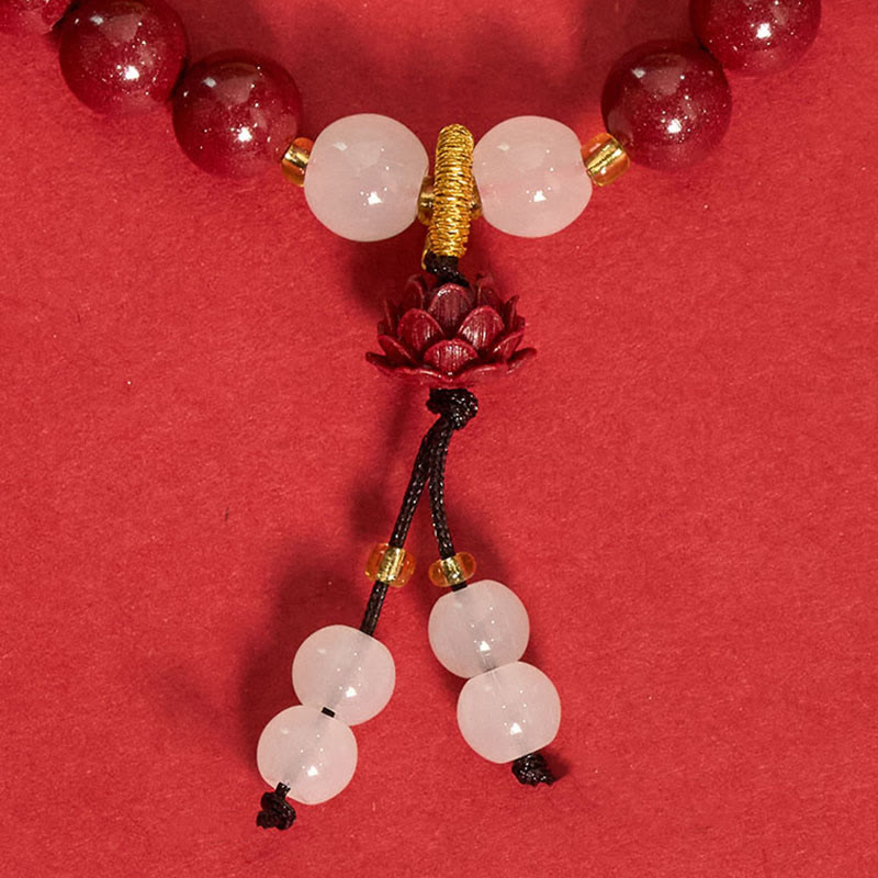 Buddha Stones Bracelet d'illumination Lotus en cinabre - image 12