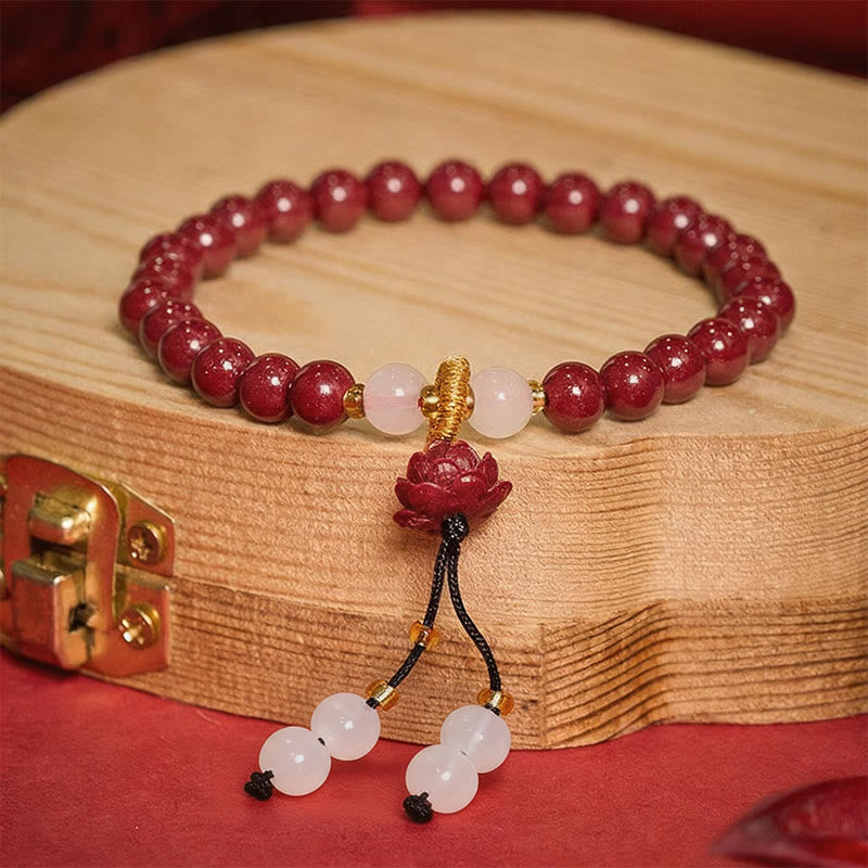 Buddha Stones Bracelet d'illumination Lotus en cinabre - image 1