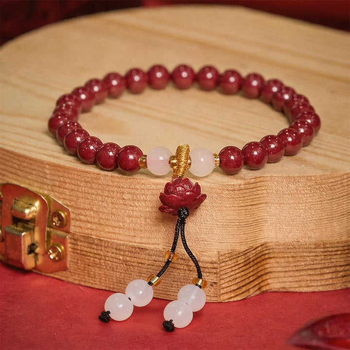 Buddha Stones Bracelet d'illumination Lotus en cinabre - image 1