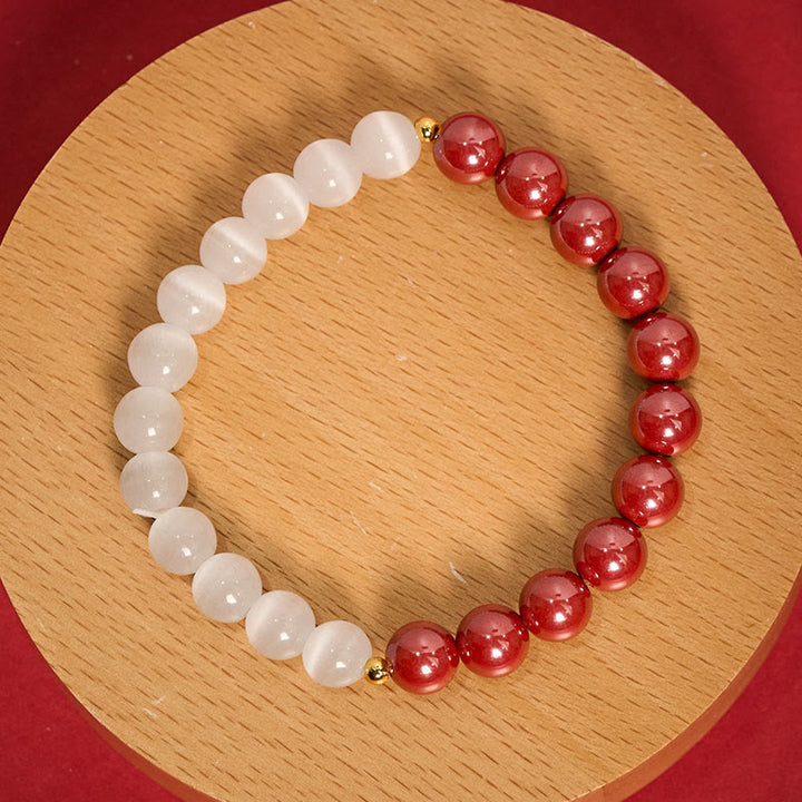 Buddha Stones Bracelet apaisant œil de chat blanc cinabre - image 23