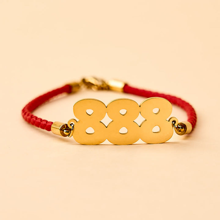 Buddha Stones Bracelet de foi ajustable en acier titane avec chiffres des anges - 888 - Cordon rouge doré (Tour de poignet : 15-20 cm) - image 18