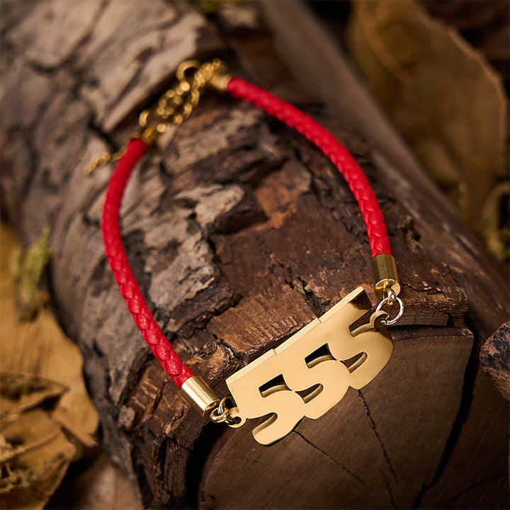 Buddha Stones Bracelet de foi ajustable en acier titane avec chiffres des anges - image 3