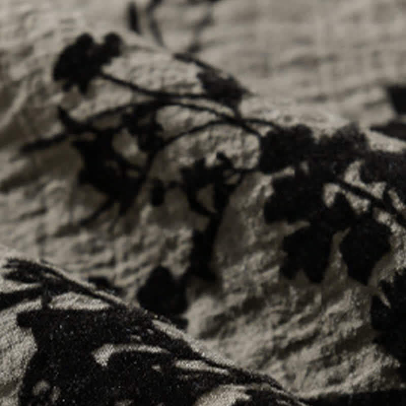 Buddha Stones Chemise d'été décontractée à boutons pour homme, à manches courtes et à motif floral, avec poche décorative - image 7