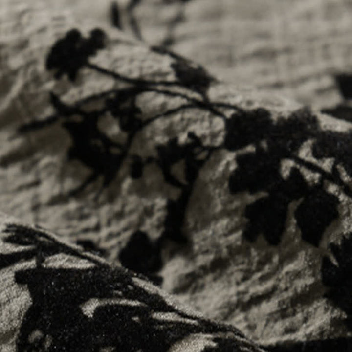 Buddha Stones Chemise d'été décontractée à boutons pour homme, à manches courtes et à motif floral, avec poche décorative - image 7