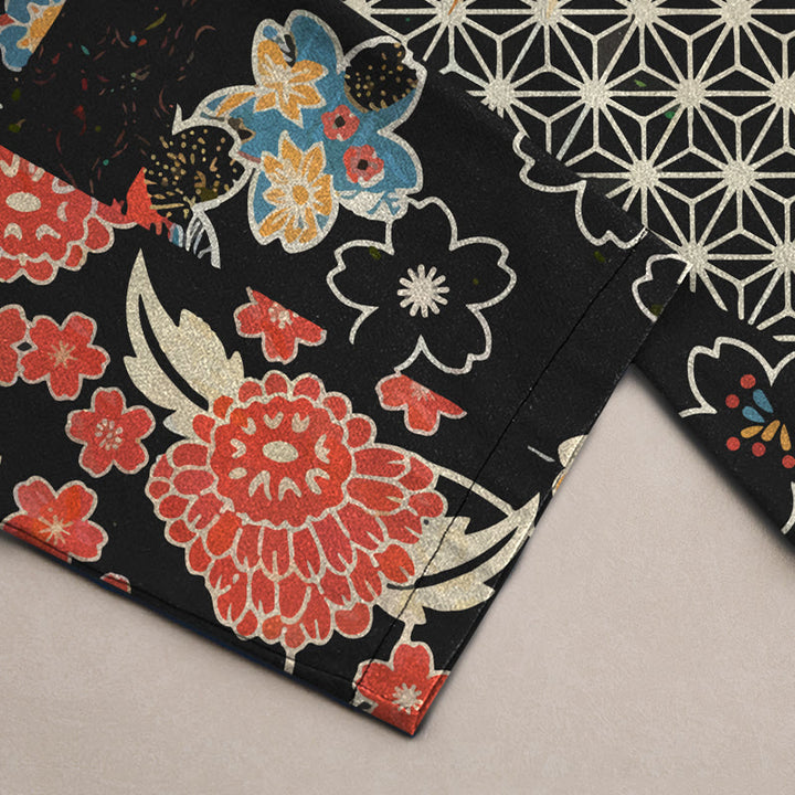 Buddha Stones Pantalon fuselé pour homme en coton à motif patchwork floral bohème, avec poches - image 2