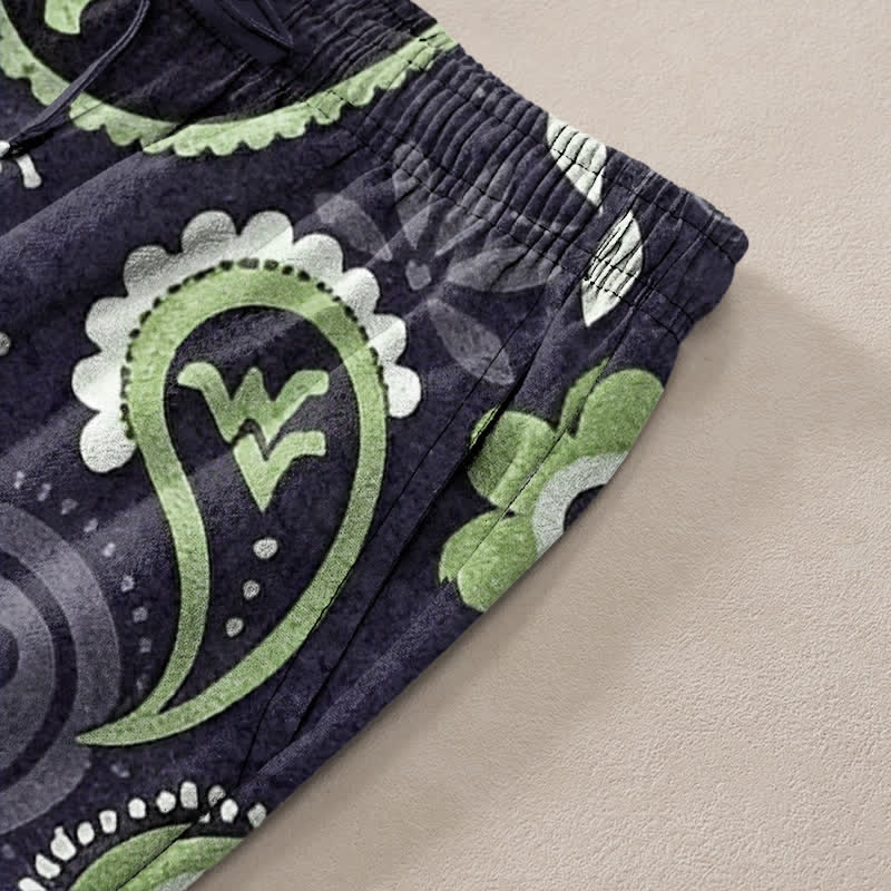 Buddha Stones Pantalon fuselé pour homme en coton à motif floral cachemire, avec poches - image 11