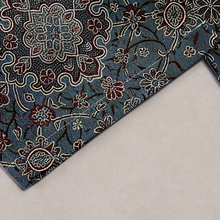 Buddha Stones Pantalon pour femme en pur coton à motif floral bohème, taille élastique et poches - image 1