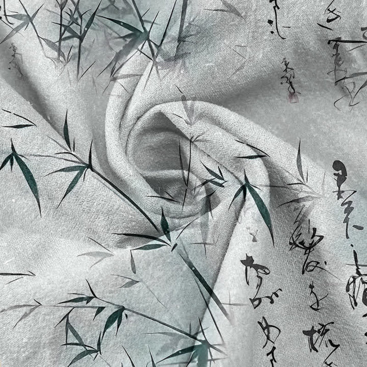Buddha Stones Chemise à manches courtes pour homme, motif calligraphie bambou à l'encre de coton - image 2