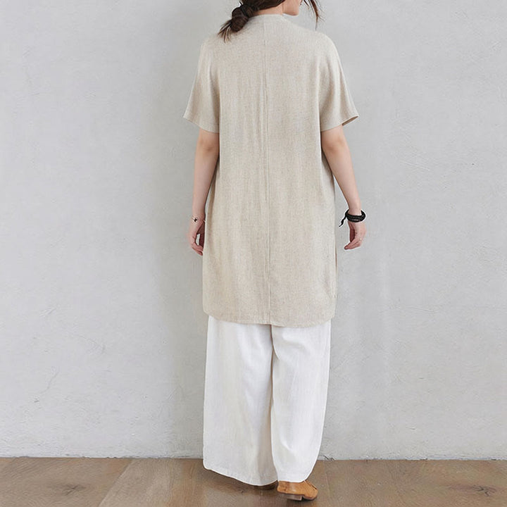Ensemble de 2 pièces en coton et lin avec haut et pantalon pour femme Buddha Stones et méditation Zen Tai Chi - image 4