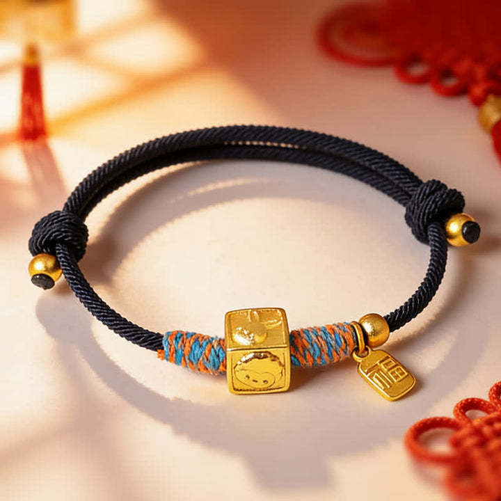 Buddha Stones Bracelet de protection fait main Trois Harmonies du zodiaque chinois, fil rouge - image 13